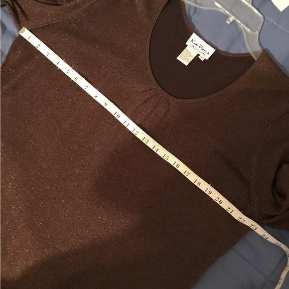 NWOT Kim Parrish Y2K Collection Beautiful Women’s Brown Sparkly Top - Picture 5 of 6
